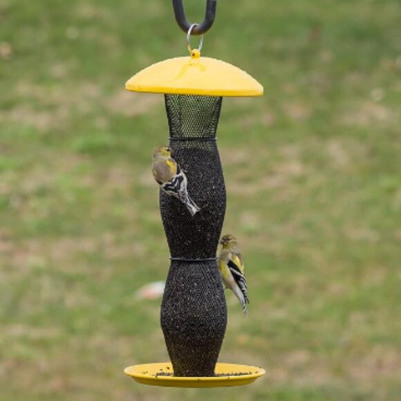 Perky-Pet Yellow & Black Finch Tube Wild Bird Feeder - Picture 1 of 6